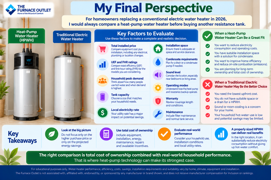 replacing a conventional electric water heater in 2026