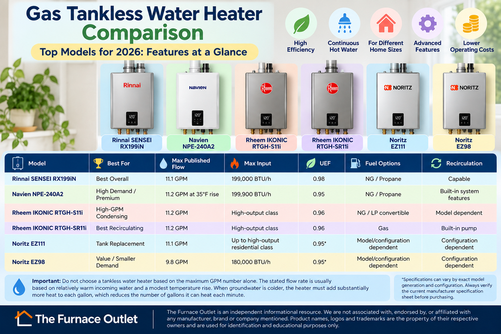 Gas Tankless Water Heater Comparison