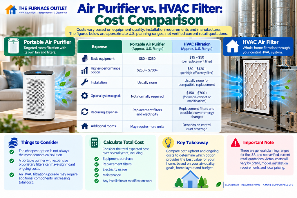 Air Purifier vs. HVAC Filter: Cost Comparison