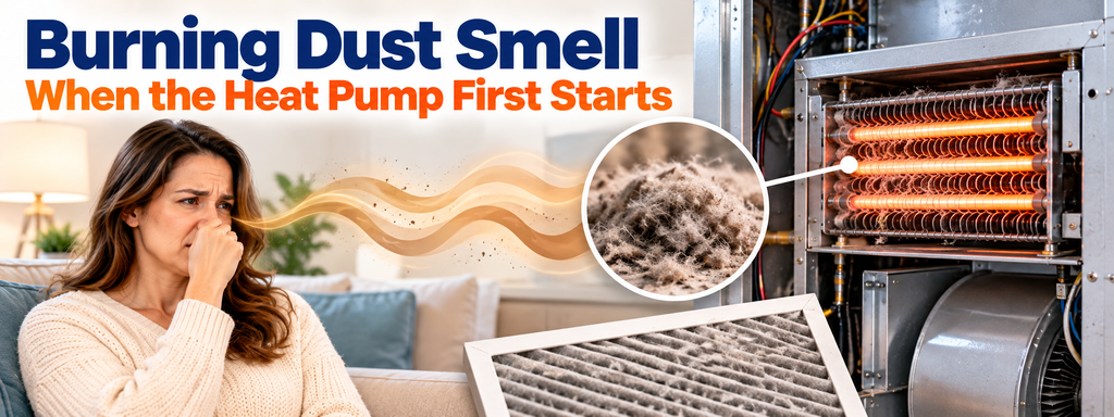 Burning Dust Smell When the Heat Pump First Starts
