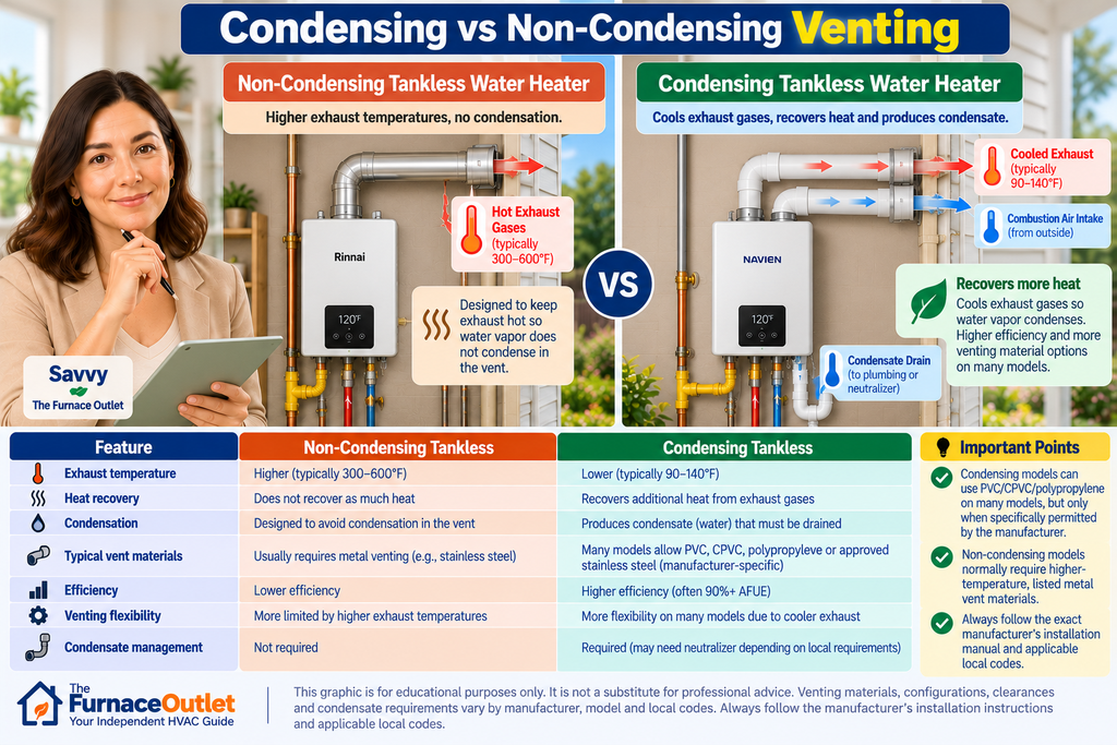 Condensing vs Non-Condensing Venting