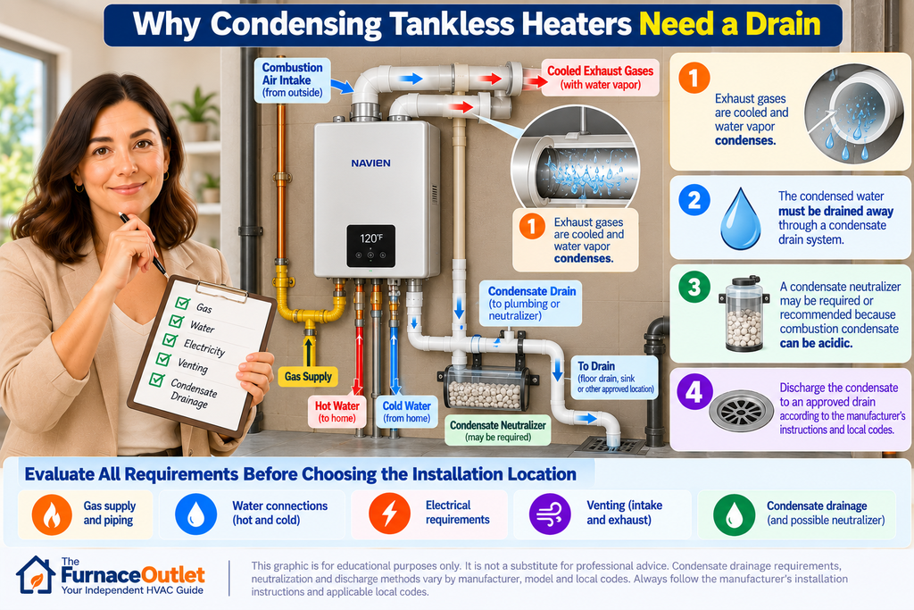 Why Condensing Tankless Heaters Need a Drain