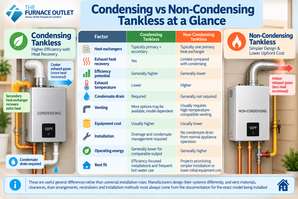 Condensing vs Non-Condensing Tankless at a Glance