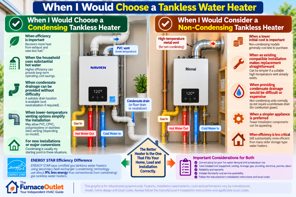 When I Would Choose a Condensing Tankless Heater