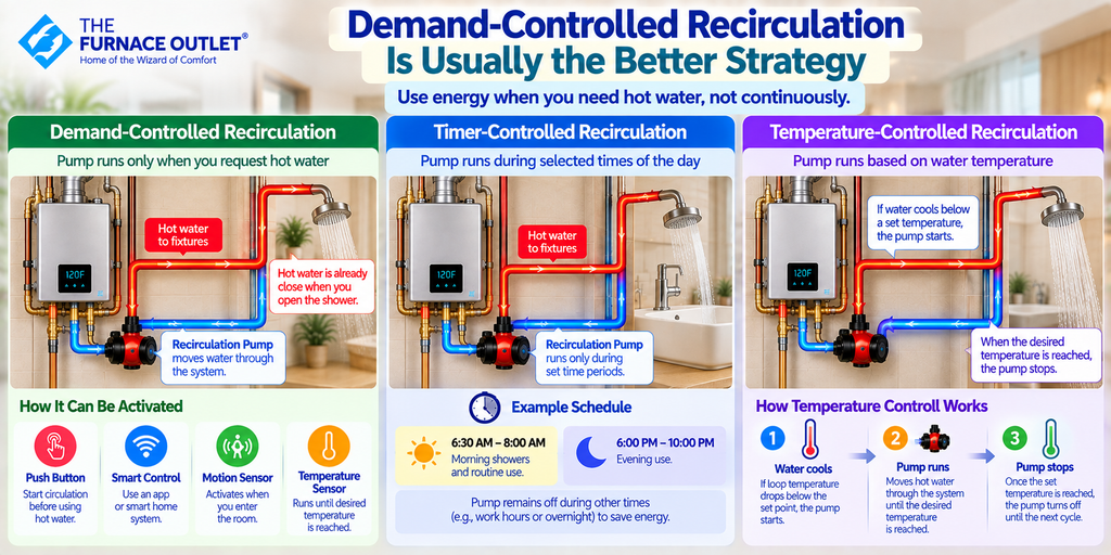 Demand-Controlled Recirculation Is Usually the Better Strategy