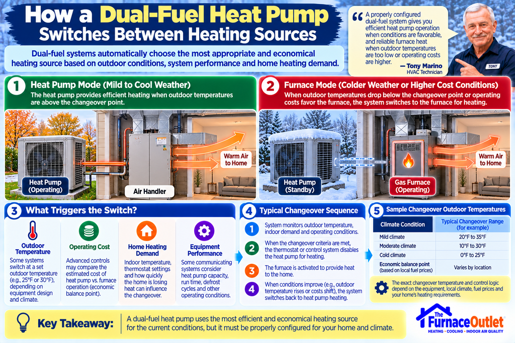 How a Dual-Fuel Heat Pump Switches Between Heating Sources