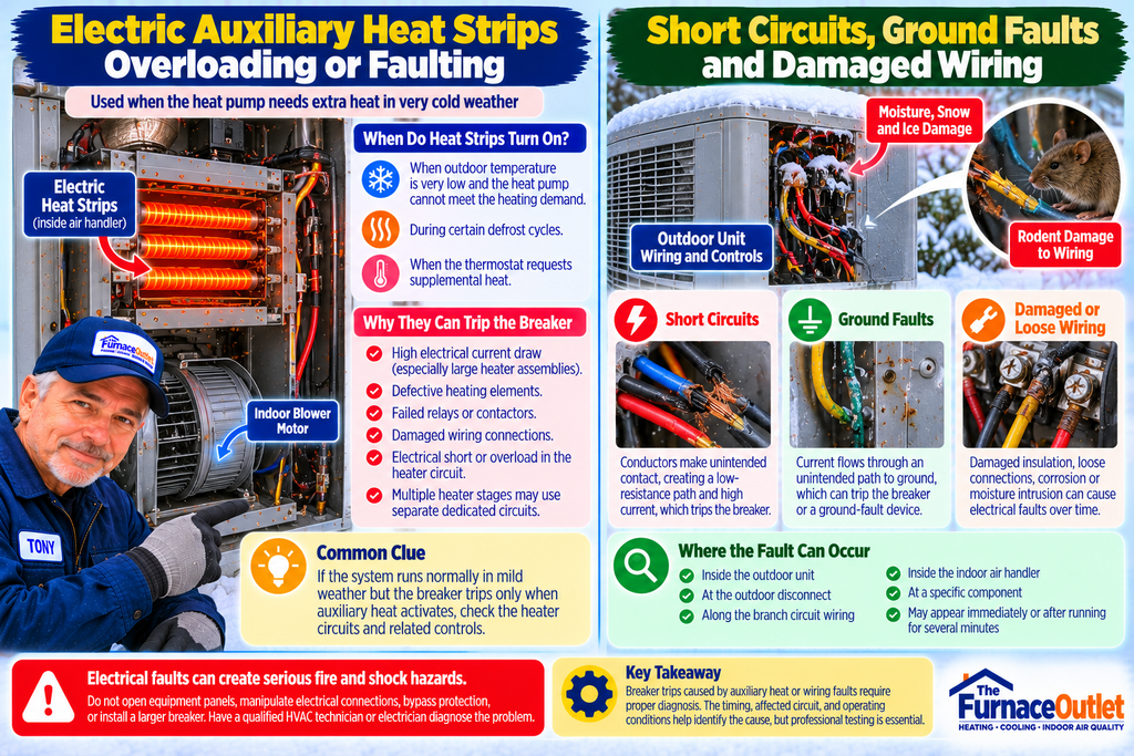 Electric Auxiliary Heat Strips Overloading or Faulting