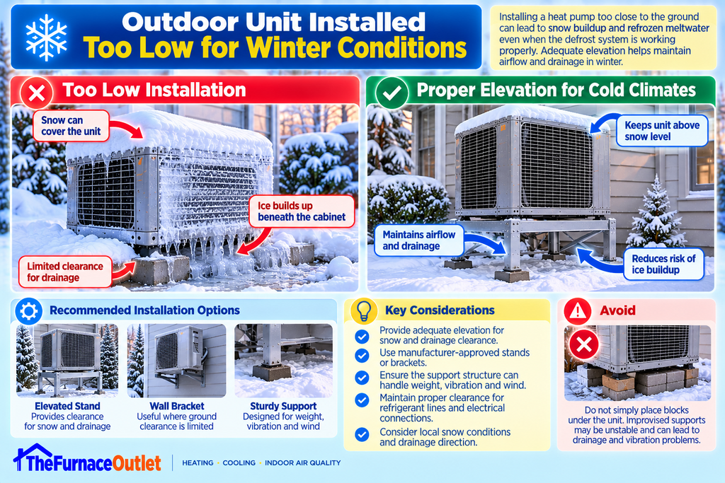 Outdoor Unit Installed Too Low for Winter Conditions