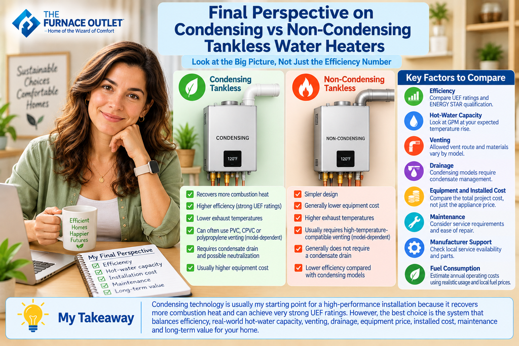 Final Perspective on Condensing vs Non-Condensing Tankless Water Heaters