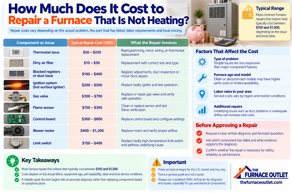 How Much Does It Cost to Repair a Furnace That Is Not Heating