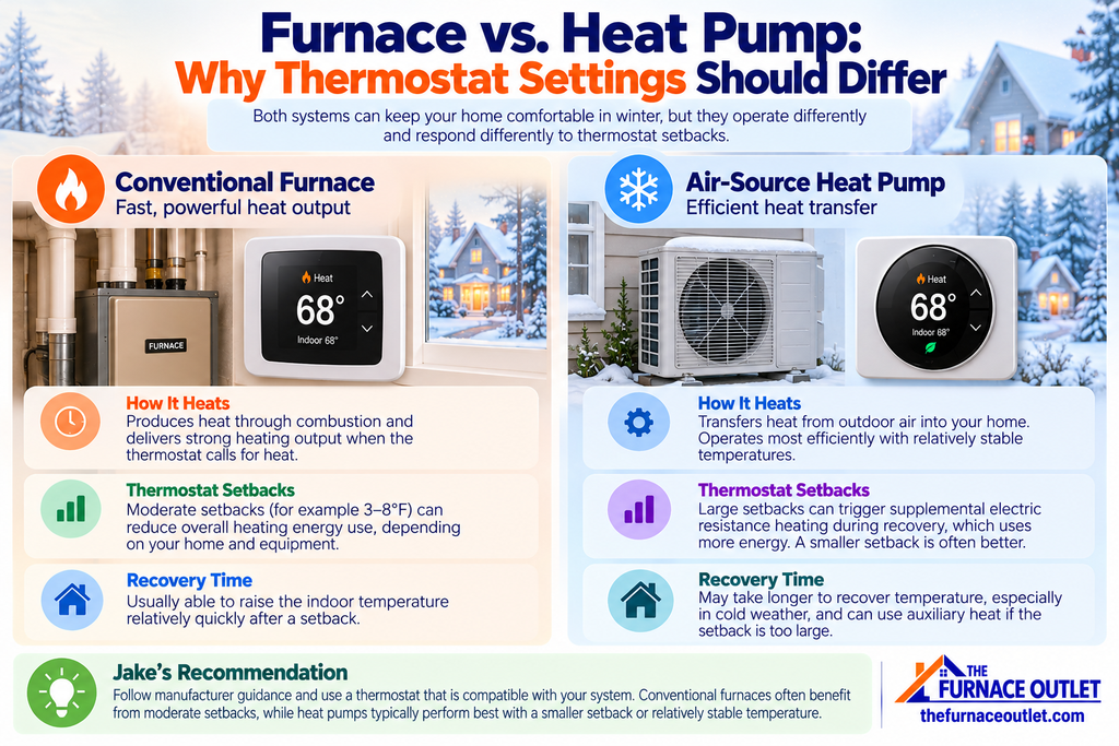 Furnace vs. Heat Pump: Why Thermostat Settings Should Differ