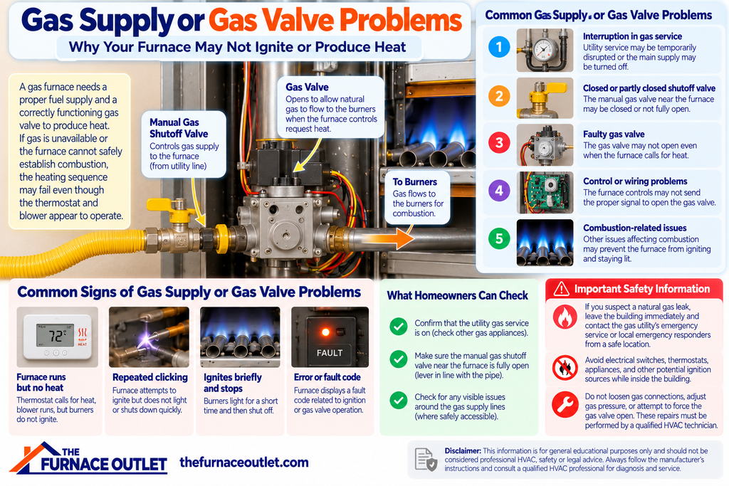 Gas Supply or Gas Valve Problems