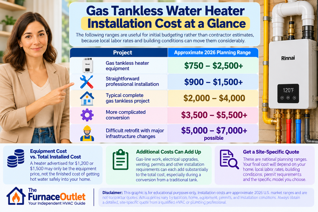 Gas Tankless Water Heater Installation Cost at a Glance