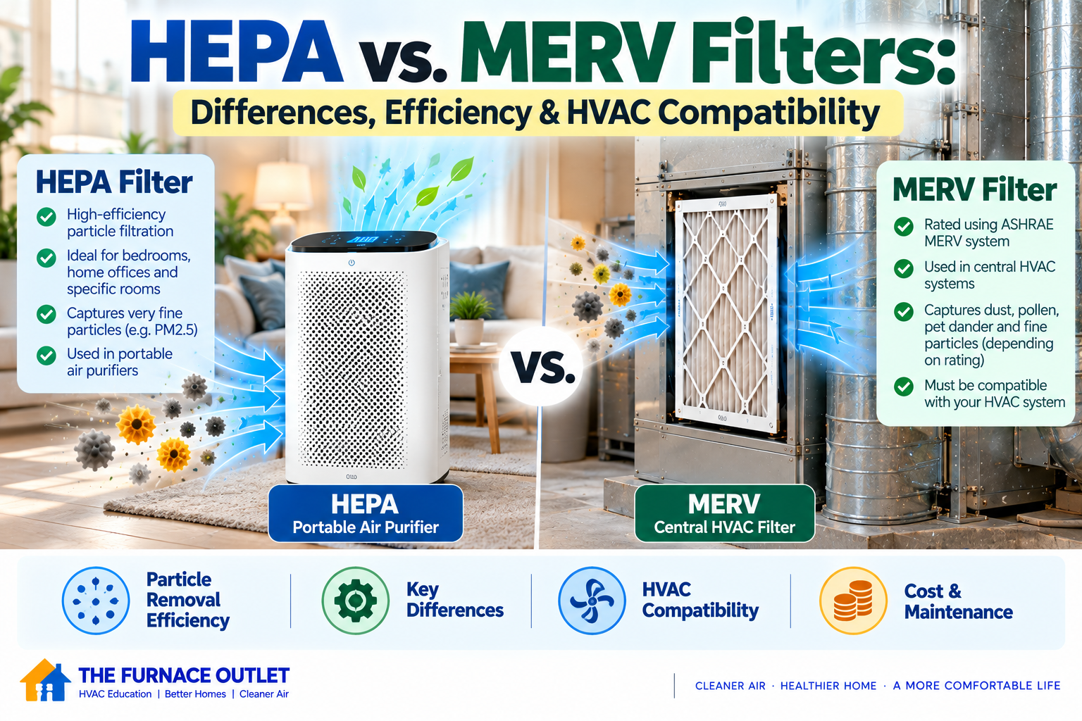 HEPA vs. MERV Filters: Differences, Efficiency & HVAC Compatibility
