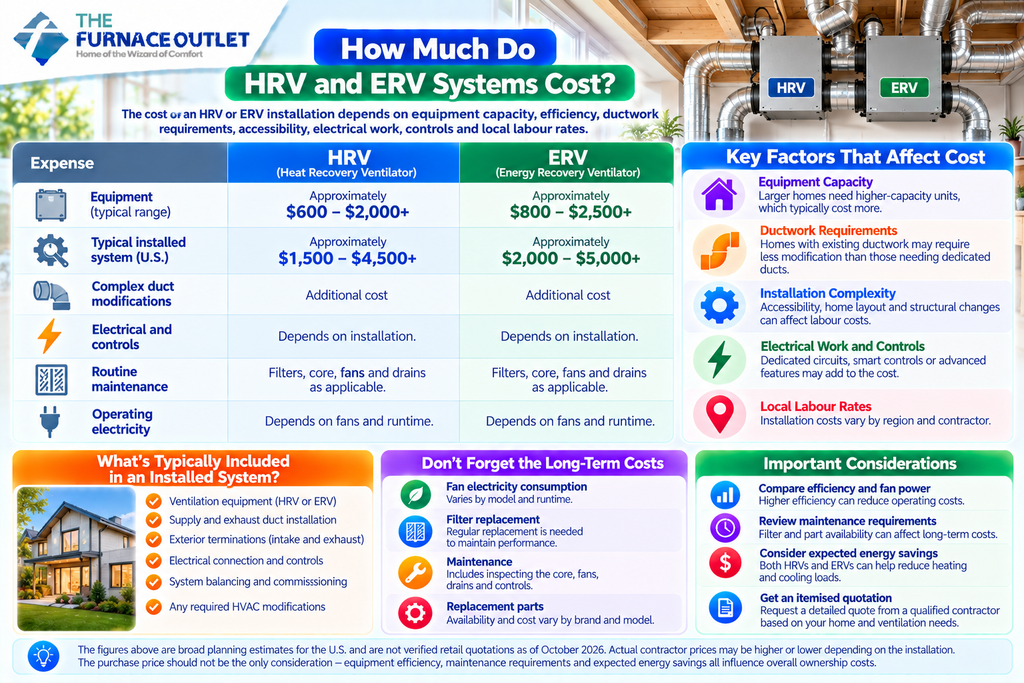 HRV and ERV Installation Costs Infographic