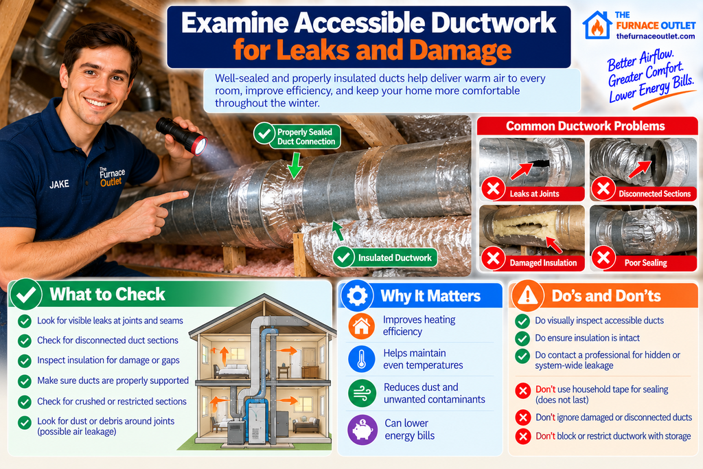 Examine Accessible Ductwork for Leaks and Damage