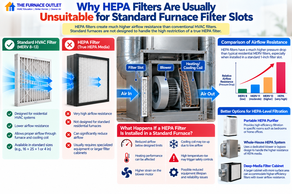 Why HEPA Filters Are Usually Unsuitable for Standard Furnace Filter Slots