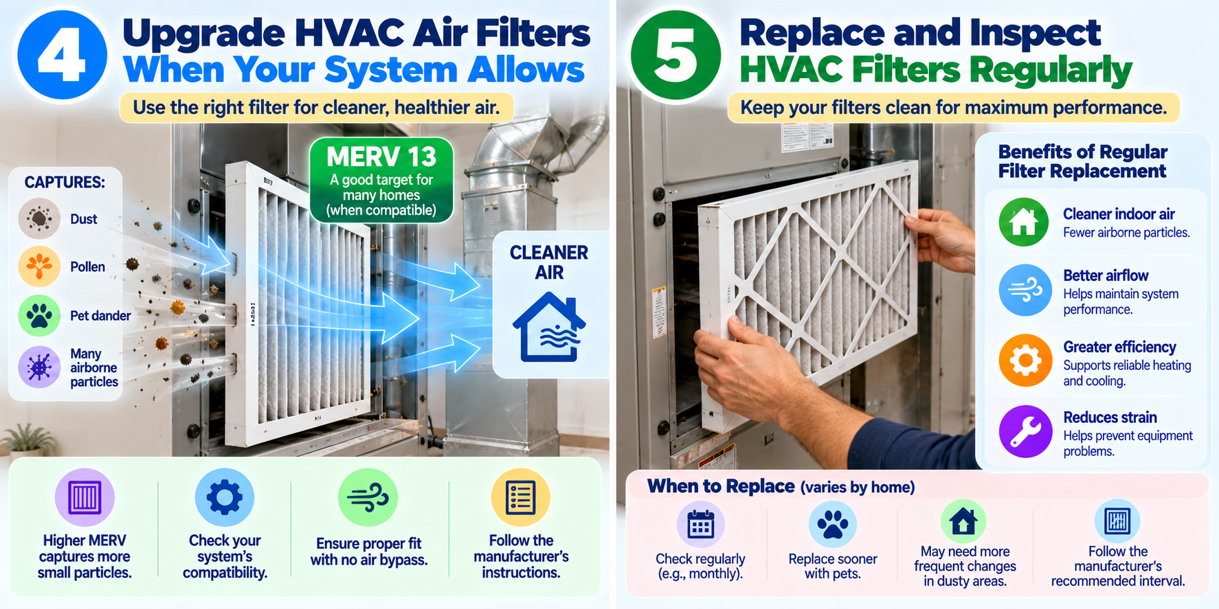 4. Upgrade HVAC Air Filters When Your System Allows