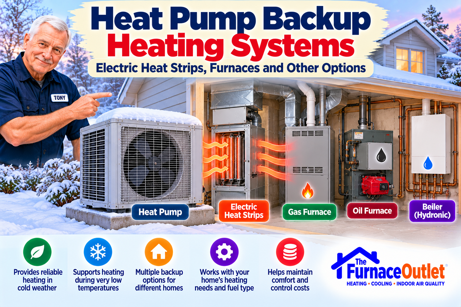 Heat Pump Backup Heating Systems: Electric Heat Strips, Furnaces and Other Options