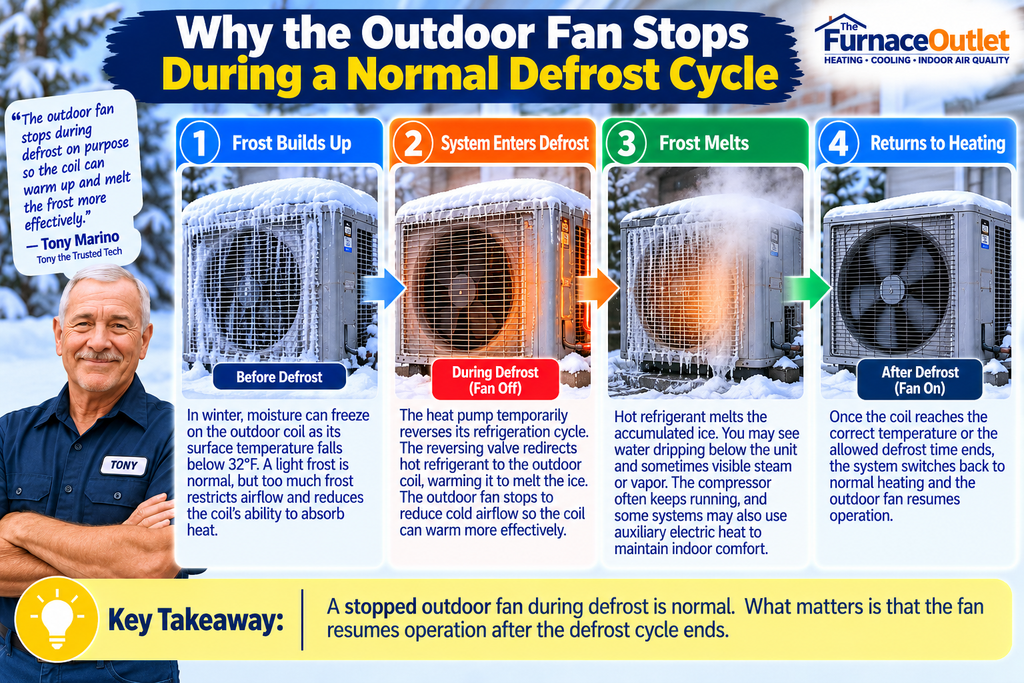 Why the Outdoor Fan Stops During a Normal Defrost Cycle