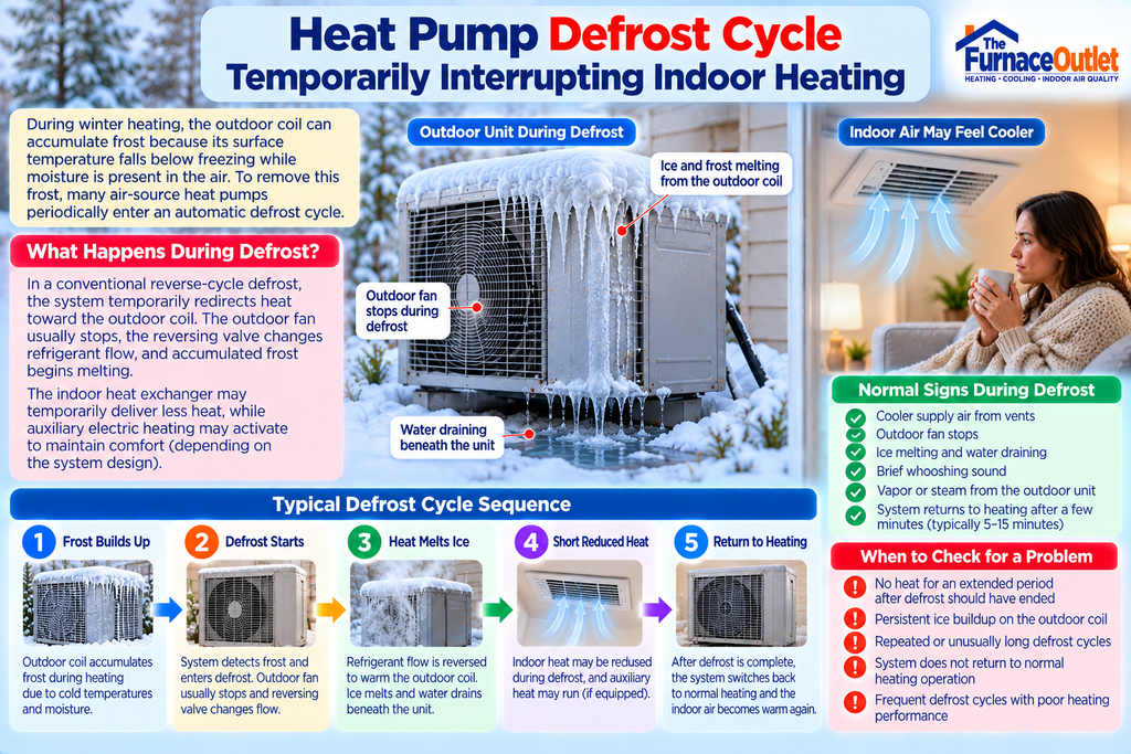 Heat Pump Defrost Cycle Temporarily Interrupting Indoor Heating
