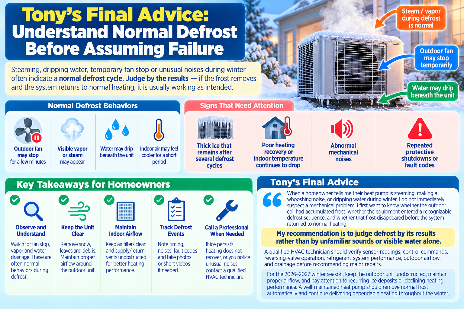 Tony's Final Advice: Understand Normal Defrost Before Assuming Failure