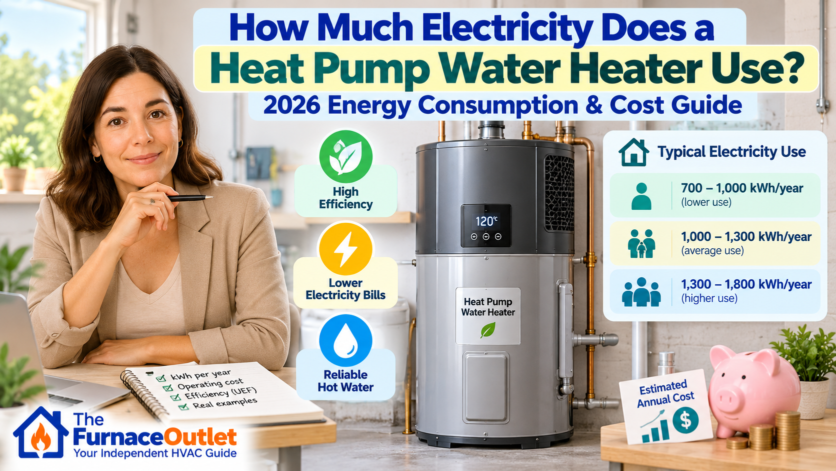 How Much Electricity Does a Heat Pump Water Heater Use? 2026 Energy Consumption & Cost Guide