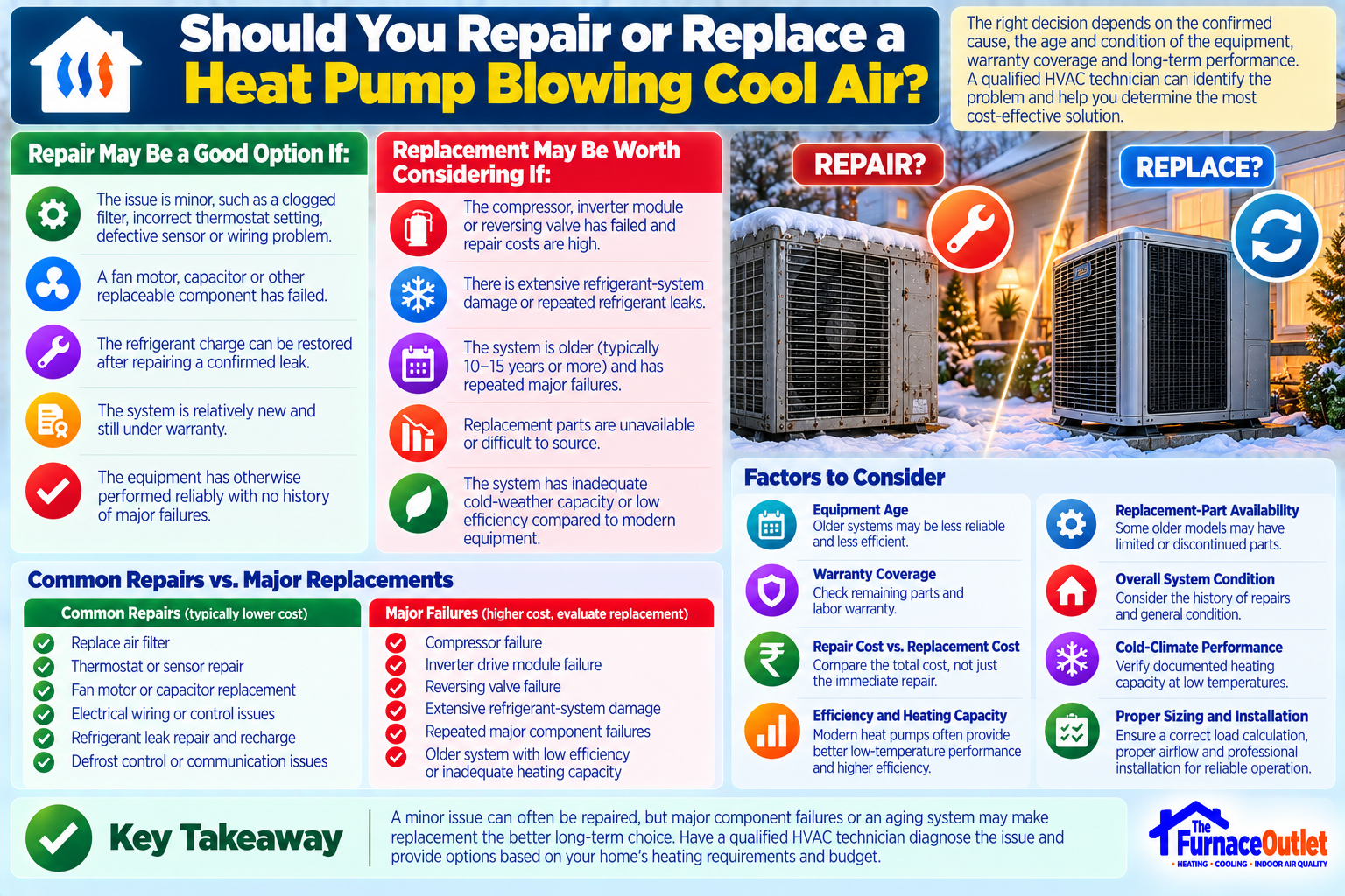 Should You Repair or Replace a Heat Pump Blowing Cool Air?