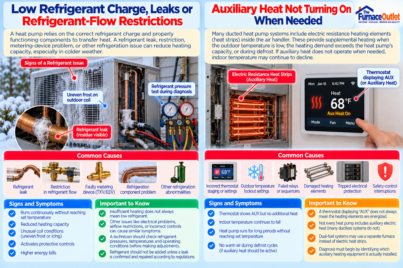 Low Refrigerant Charge, Leaks or Refrigerant-Flow Restrictions