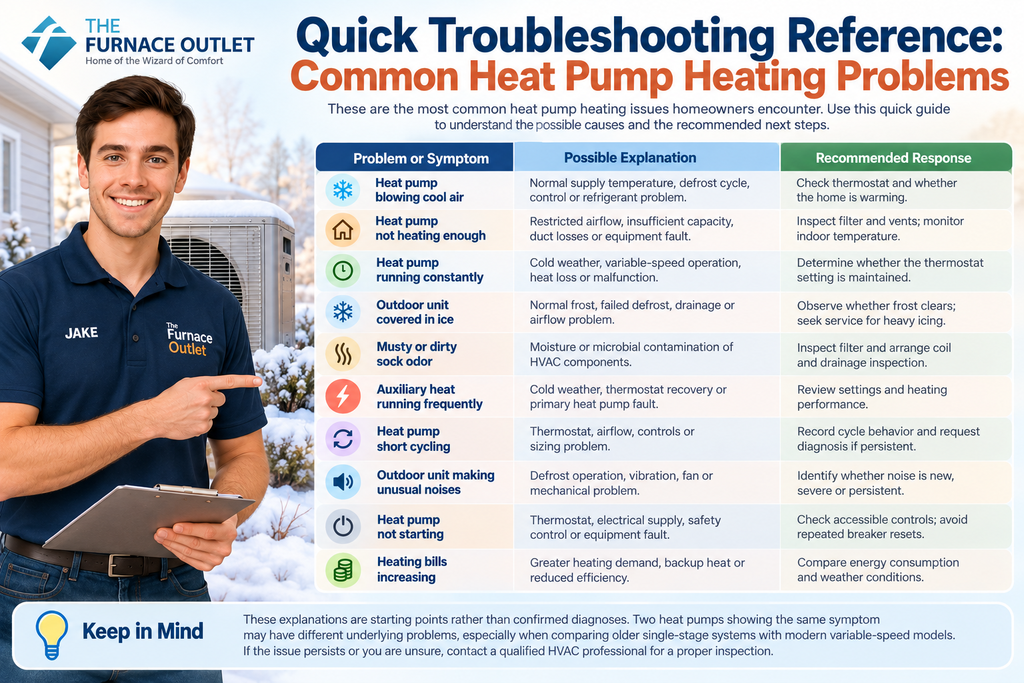 Quick Troubleshooting Reference: Common Heat Pump Heating Problems