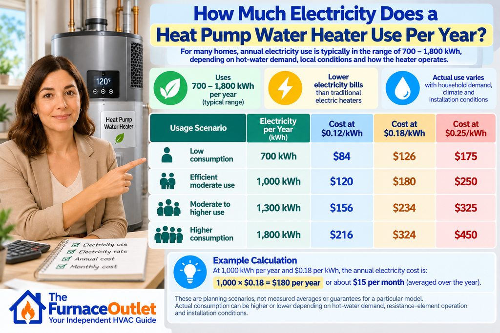 How Much Electricity Does a Heat Pump Water Heater Use Per Year?