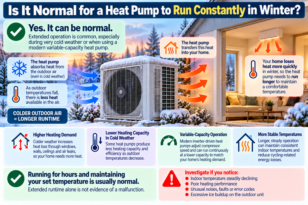 Is It Normal for a Heat Pump to Run Constantly in Winter?