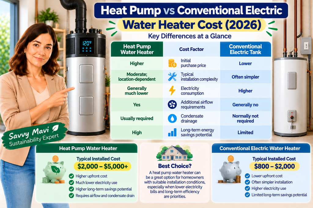 Heat Pump vs Conventional Electric Water Heater Cost
