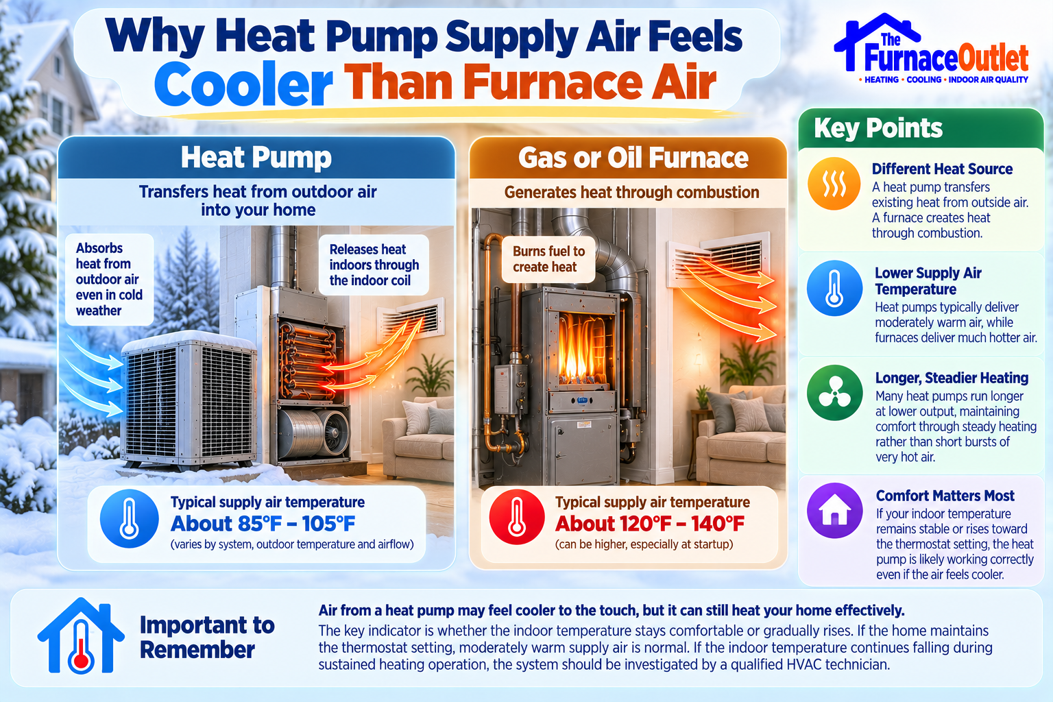 Why Heat Pump Supply Air Feels Cooler Than Furnace Air