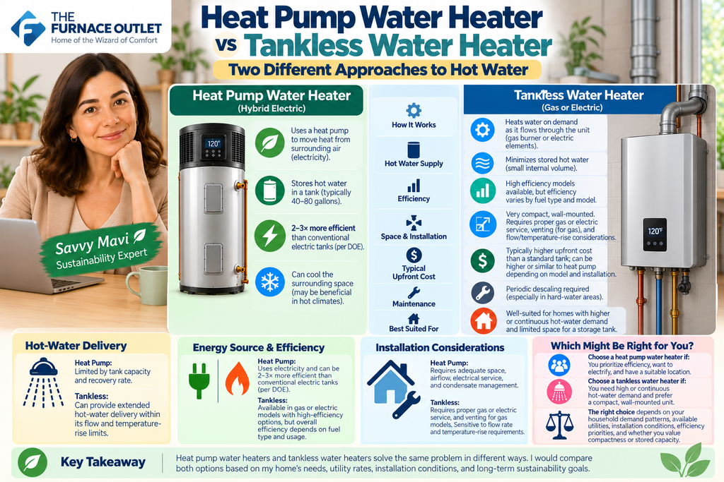 Heat Pump Water Heater vs Tankless Water Heater