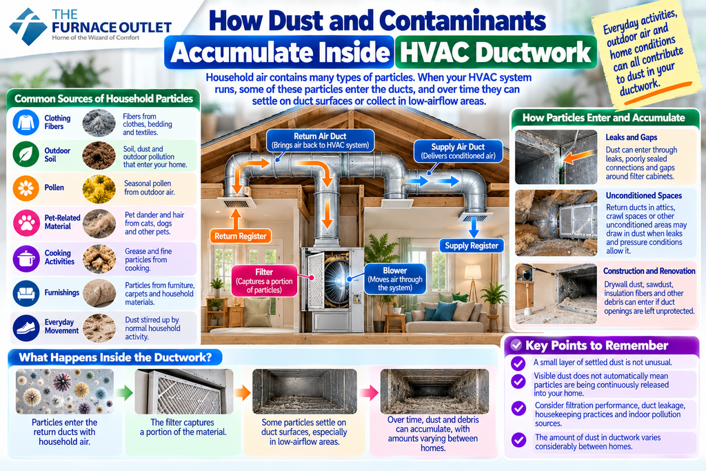 How Dust and Contaminants Accumulate Inside HVAC Ductwork
