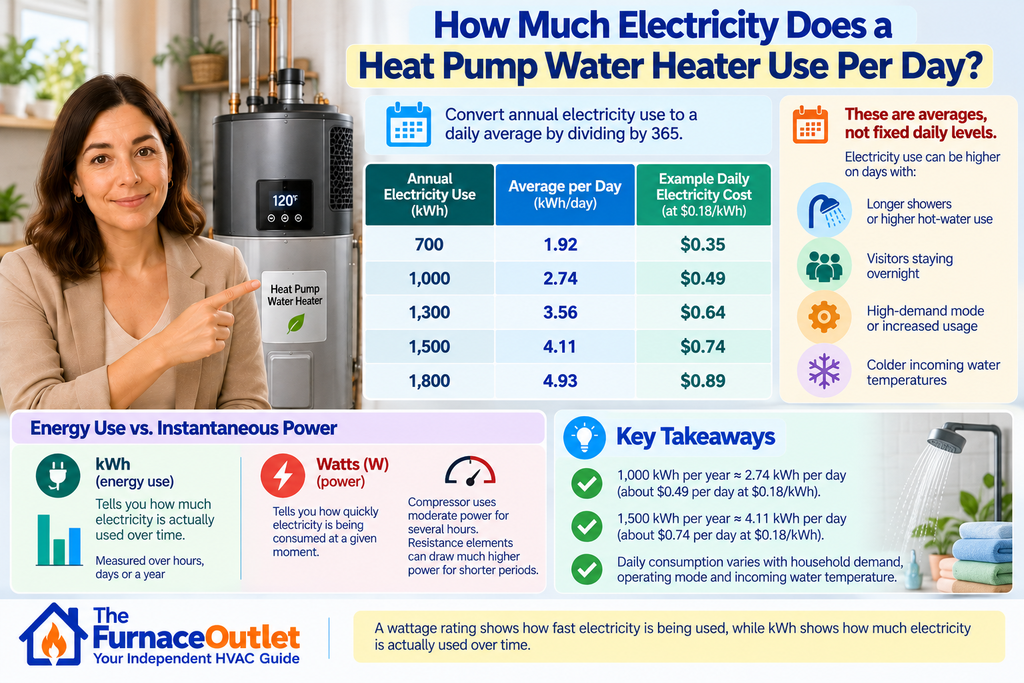 How Much Electricity Does a Heat Pump Water Heater Use Per Day