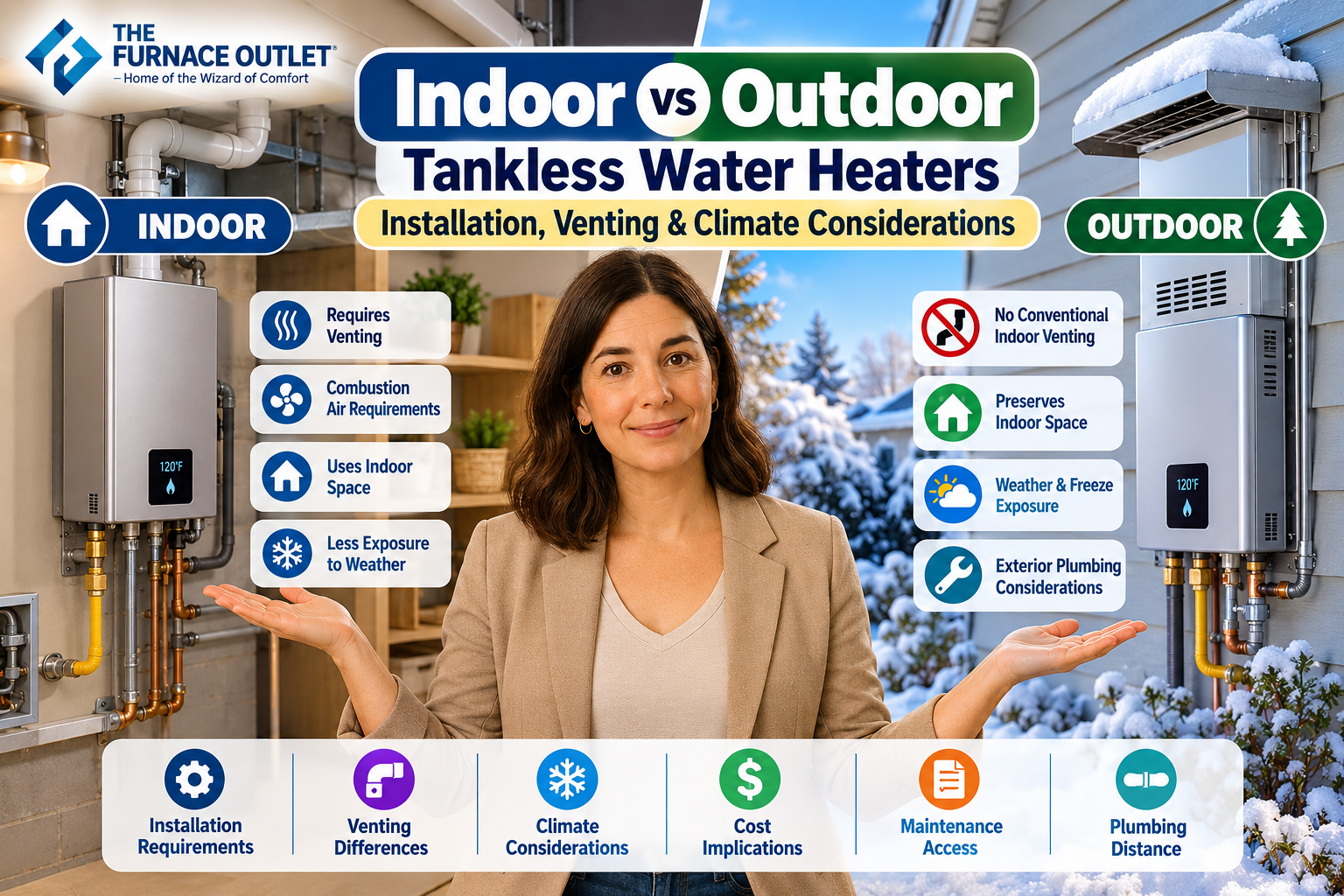 Indoor vs Outdoor Tankless Water Heaters: Installation, Venting & Climate Considerations