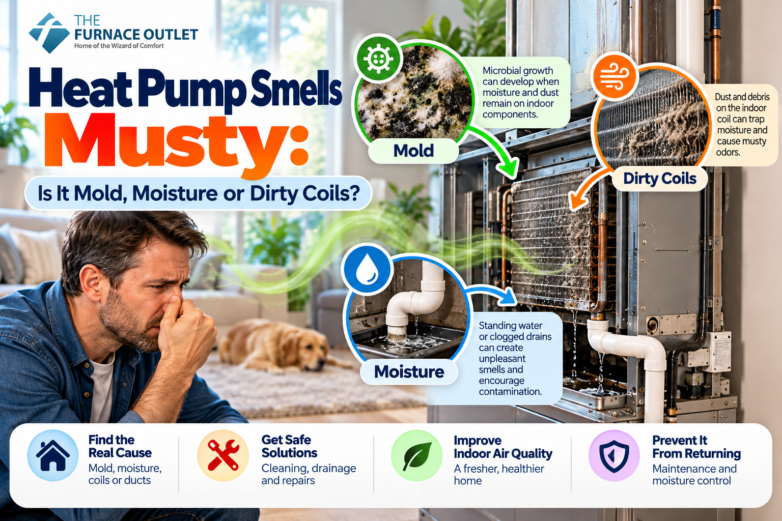 Heat Pump Smells Musty: Is It Mold, Moisture or Dirty Coils
