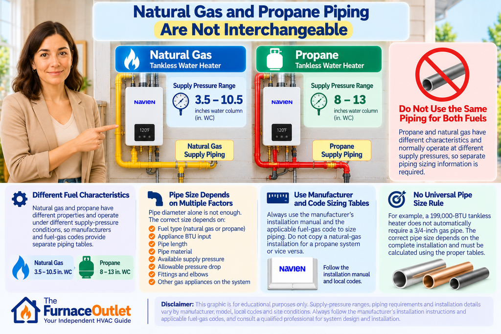 Natural Gas and Propane Piping Are Not Interchangeable
