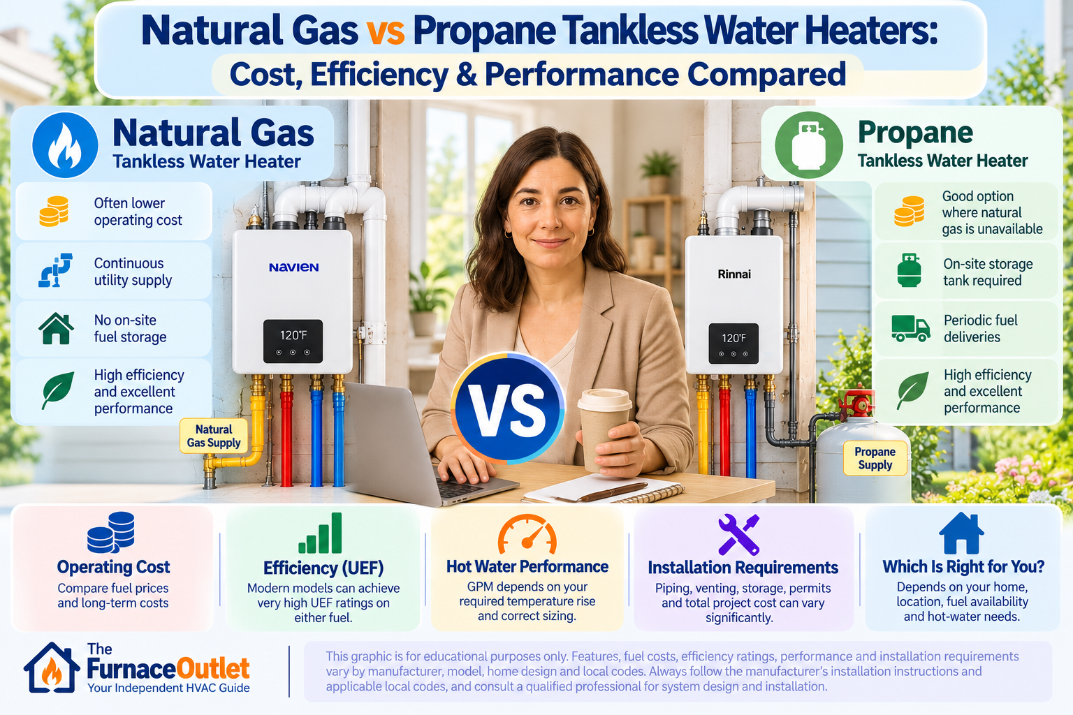 Natural Gas vs Propane Tankless Water Heaters: Cost, Efficiency & Performance Compared