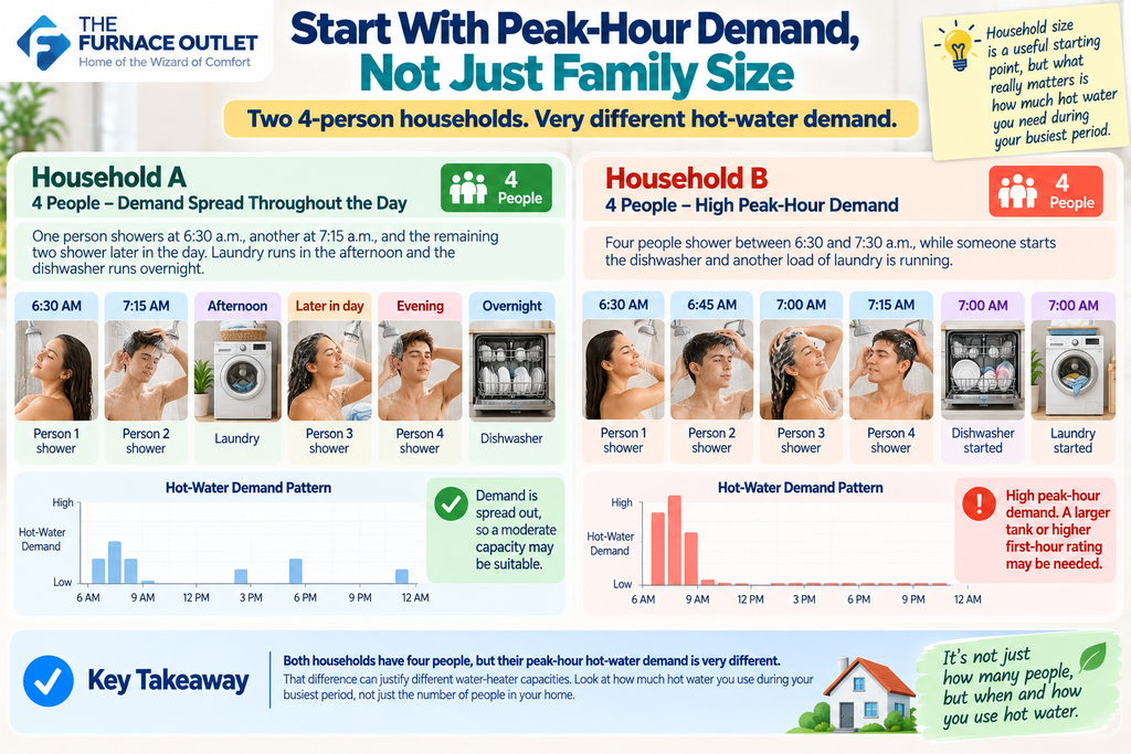 Start With Peak-Hour Demand, Not Just Family Size