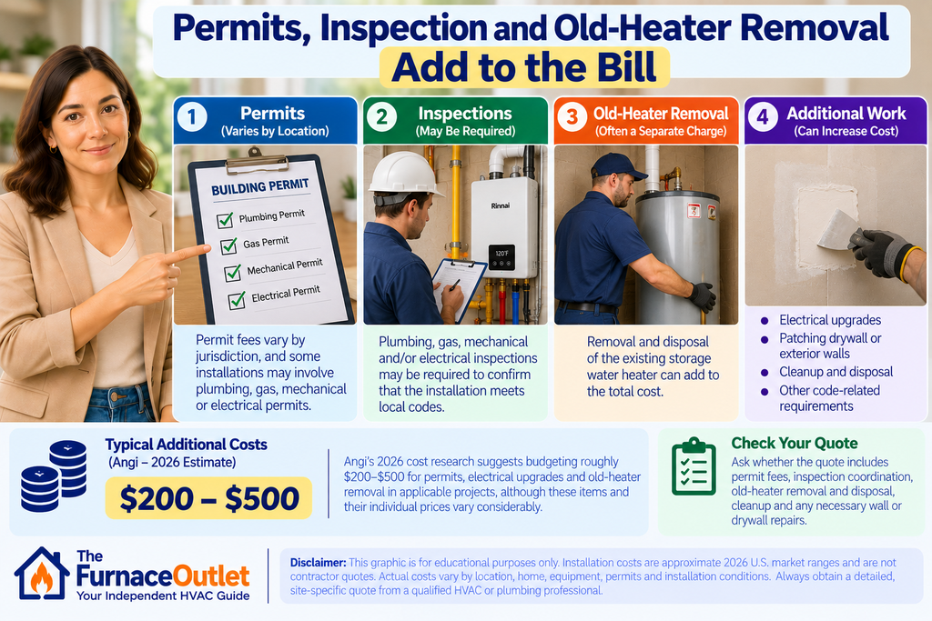 Permits, Inspection and Old-Heater Removal Add to the Bill