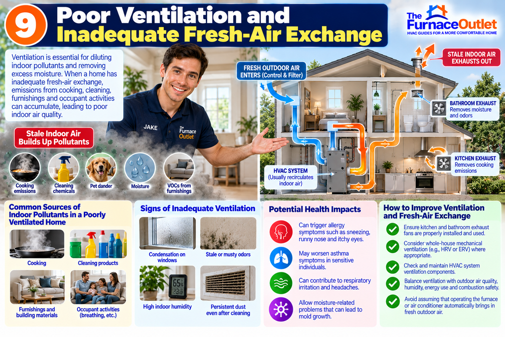 9. Poor Ventilation and Inadequate Fresh-Air Exchange