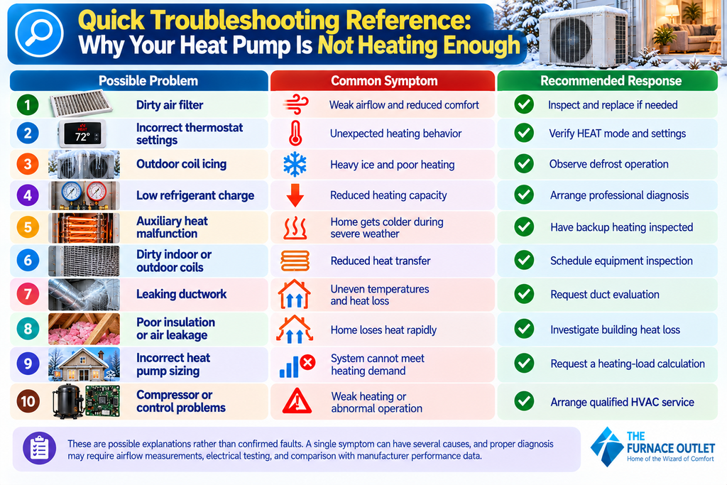 Quick Troubleshooting Reference Why Your Heat Pump Is Not Heating Enough