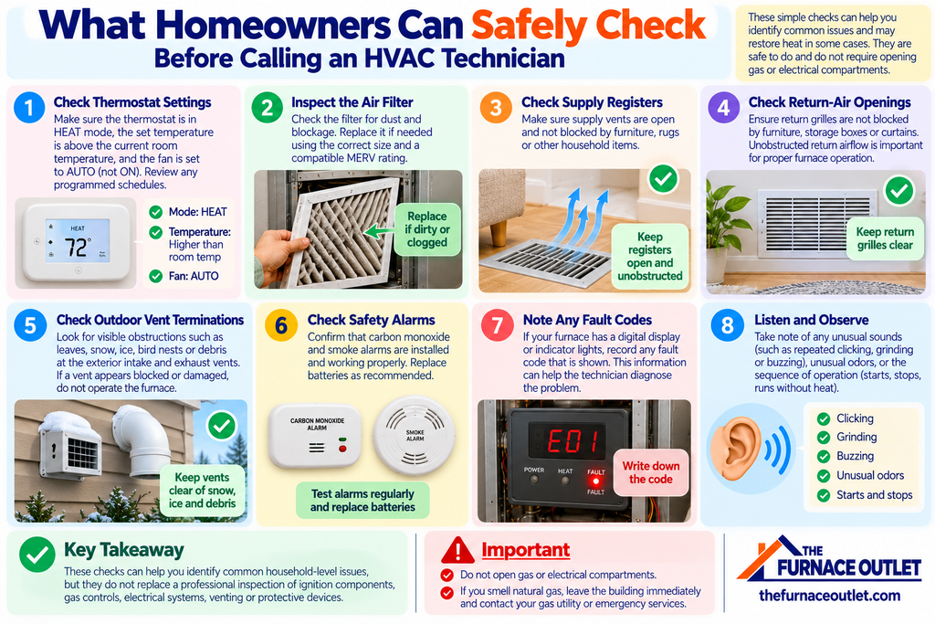 What Homeowners Can Safely Check Before Calling an HVAC Technician