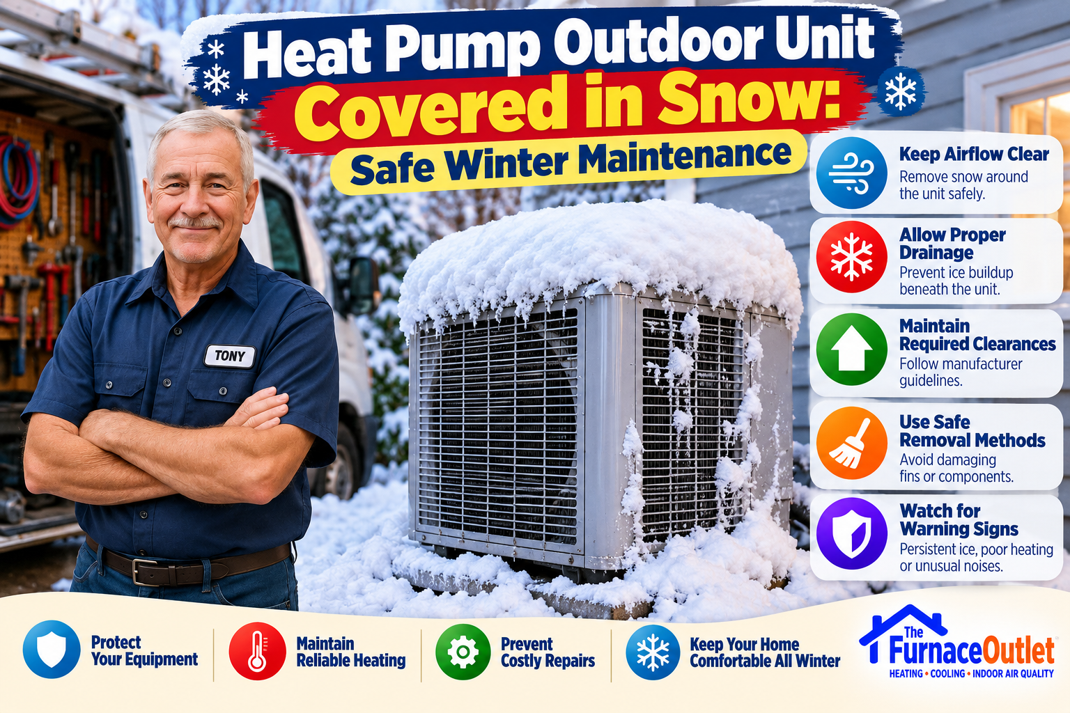 Heat Pump Outdoor Unit Covered in Snow: Safe Winter Maintenance