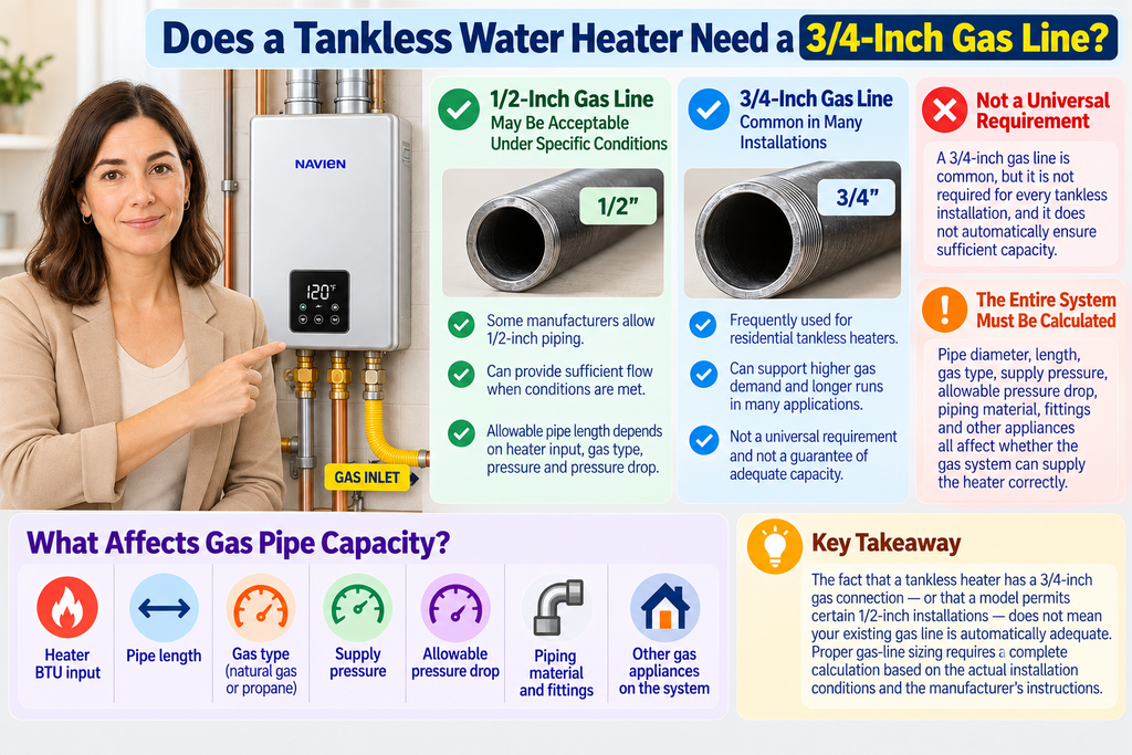 Does a Tankless Water Heater Need a 3/4-Inch Gas Line