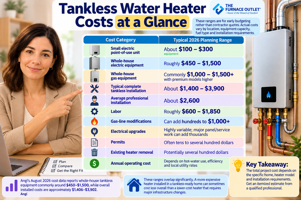 Tankless Water Heater Costs at a Glance