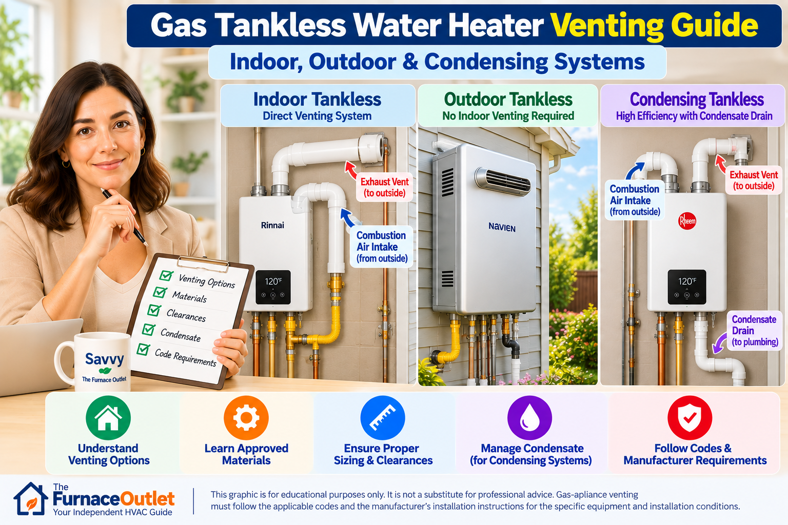 Gas Tankless Water Heater Venting Guide: Indoor, Outdoor & Condensing Systems